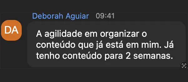 Depoimento de Deborah Aguiar