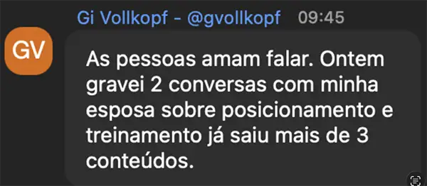 Depoimento de Gi Vollkopf